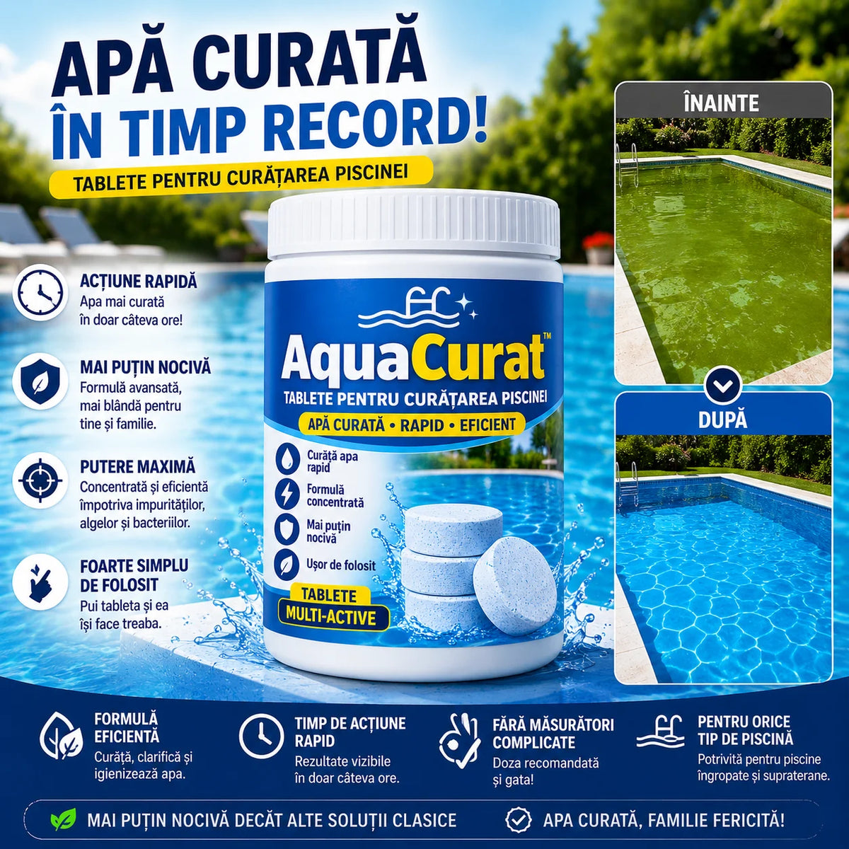 Tablete Pentru Piscină AquaCurat
