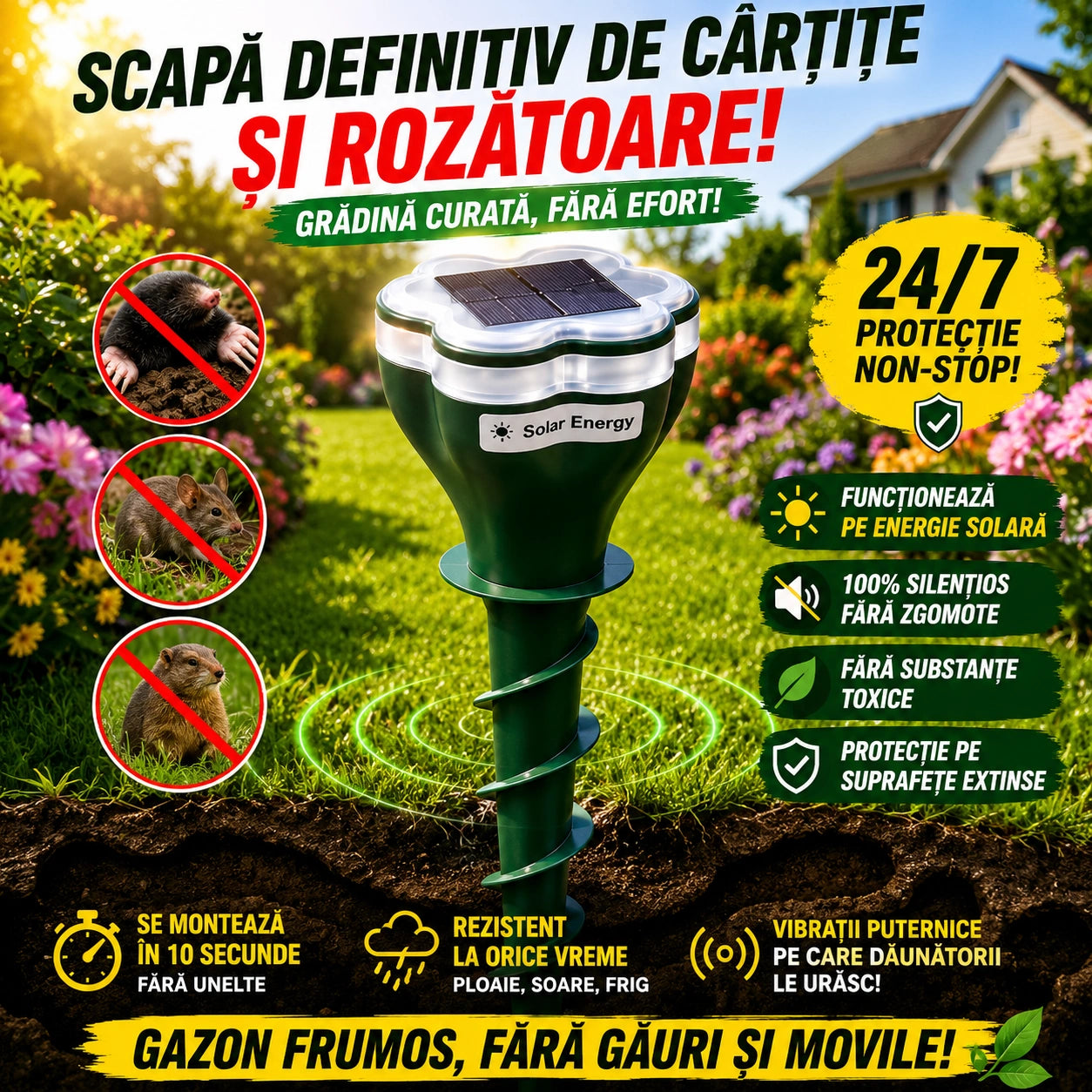 Repelent Solar Anti-Cârtițe MoleSTOP
