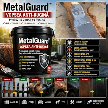 Vopsea Anti-Rugină MetalGuard™ - Protecție direct pe rugină