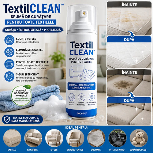 Spumă de Curățare TextilClean – Scoate Petele și Împrospătează Textilele