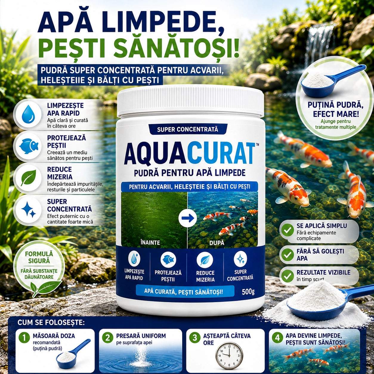 Pudră Pentru Apă Limpede AquaCurat