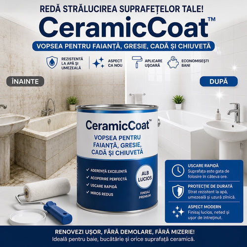 Vopsea Pentru Faianță CeramicCoat – Baie Ca Nouă Fără Renovare