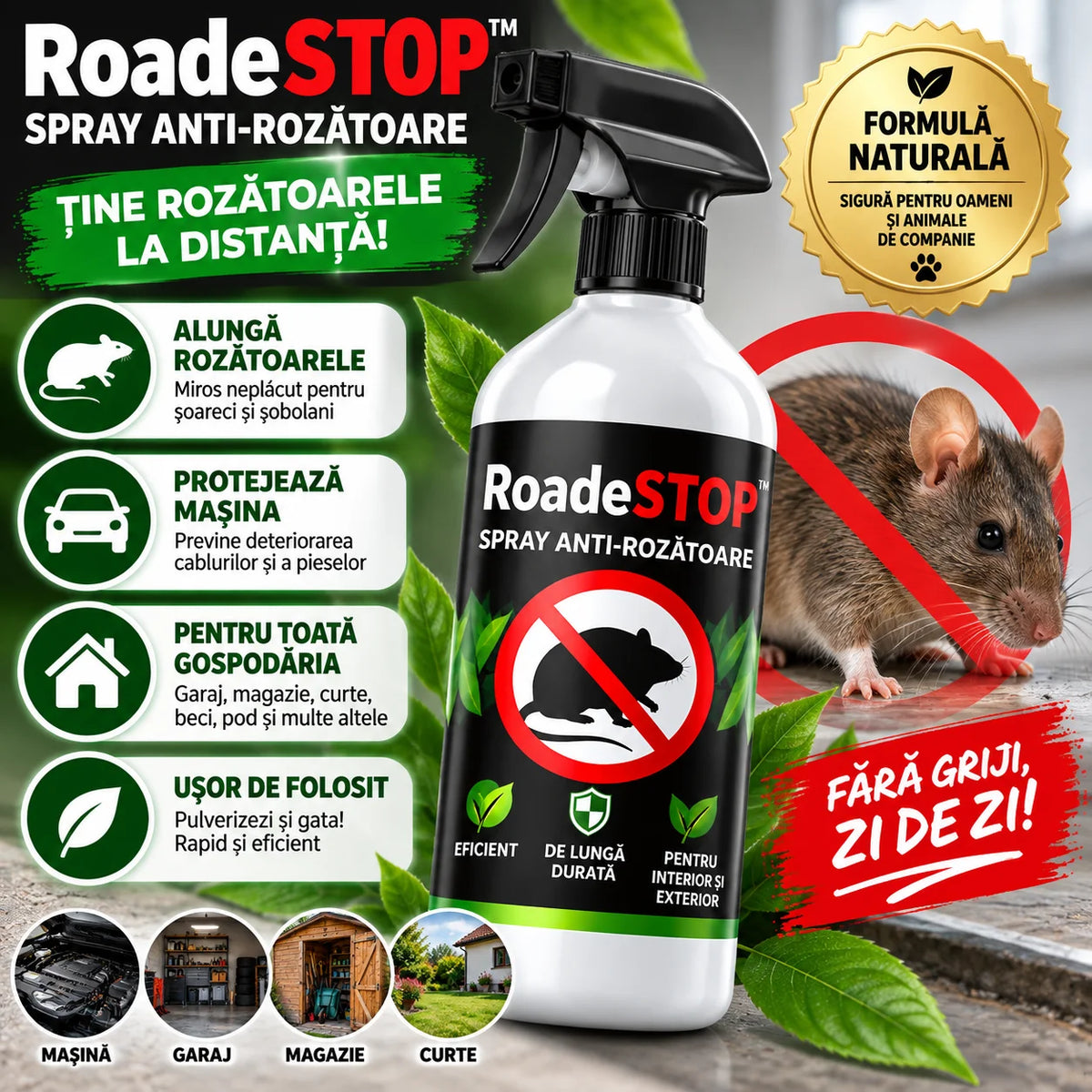 Spray Anti-Rozătoare RoadeSTOP – Ține Rozătoarele La Distanță