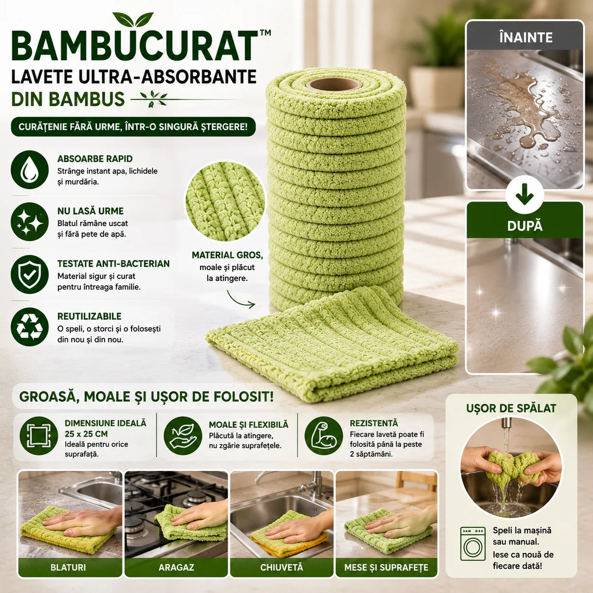 Lavete Ultra-Absorbante BambuCurat