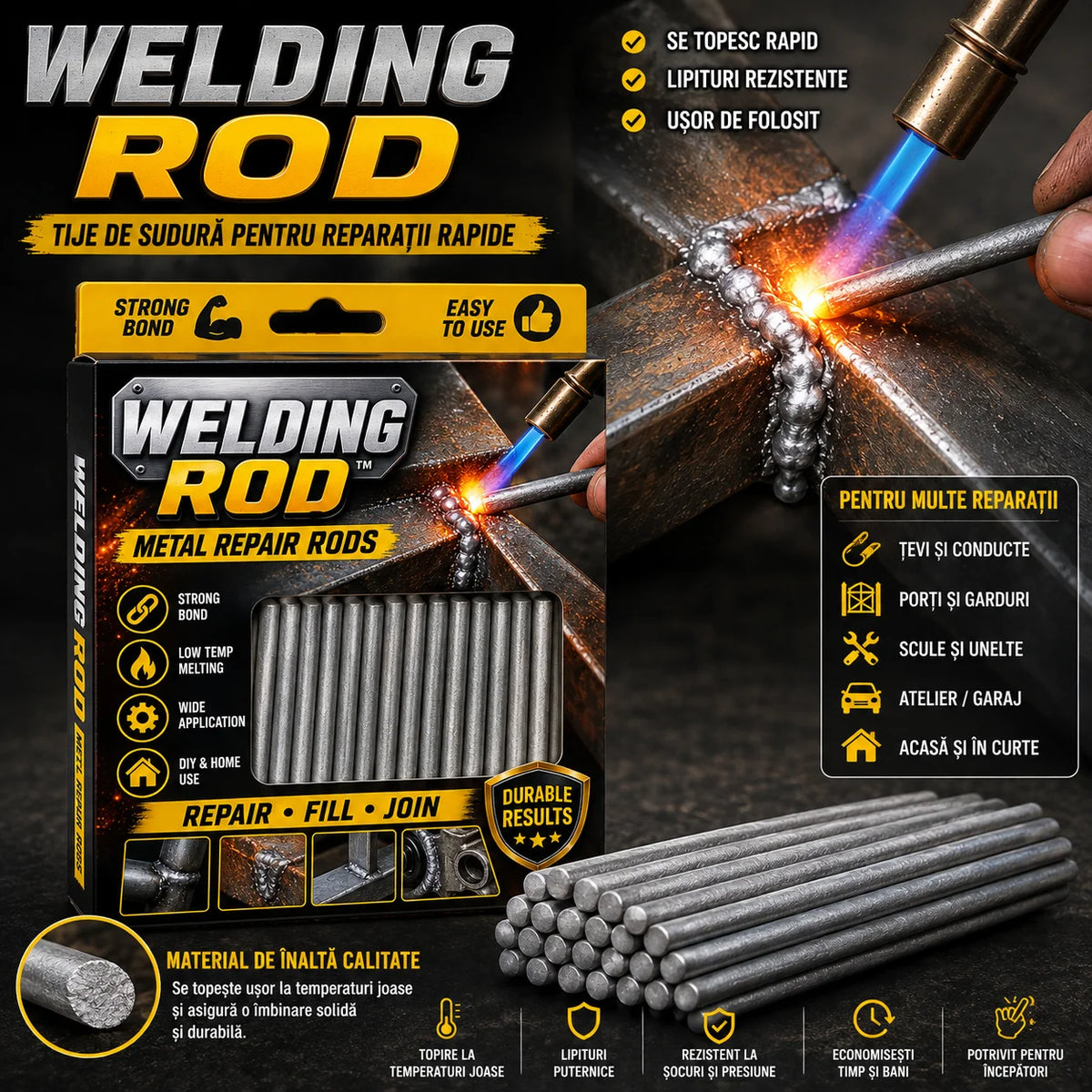 Tije de Sudură Welding Rod – Repară Metalul Rapid și Simplu