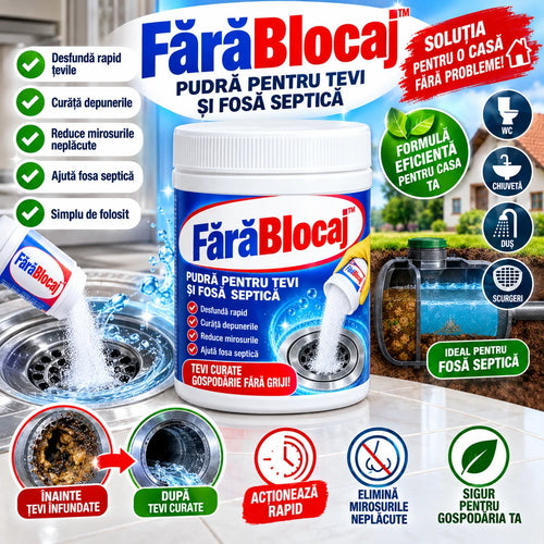 Pudră Pentru Țevi și Fosă FărăBlocaj